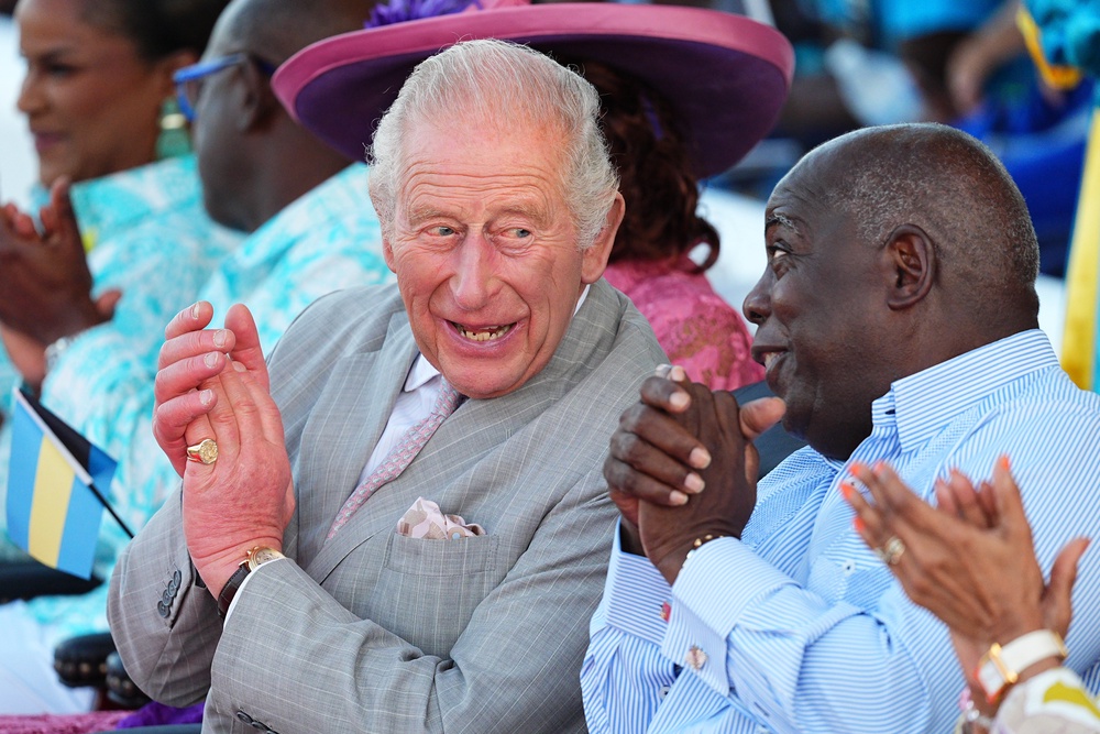 Charles and Prime Minister of The Bahamas Philip Davis (Aaron Chown/PA) (PA Wire)