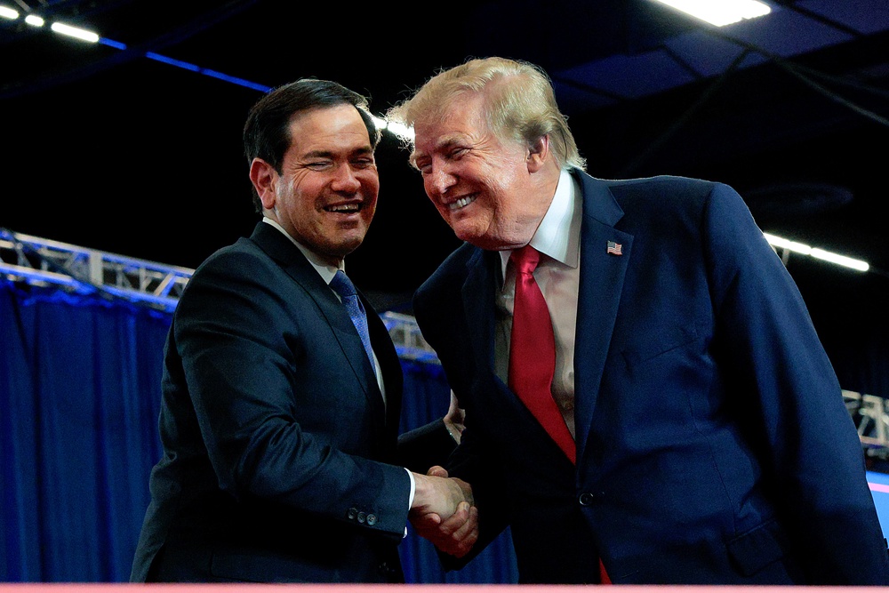 Secretary of State Marco Rubio was on the campaign trail with Trump on Tuesday (Getty)