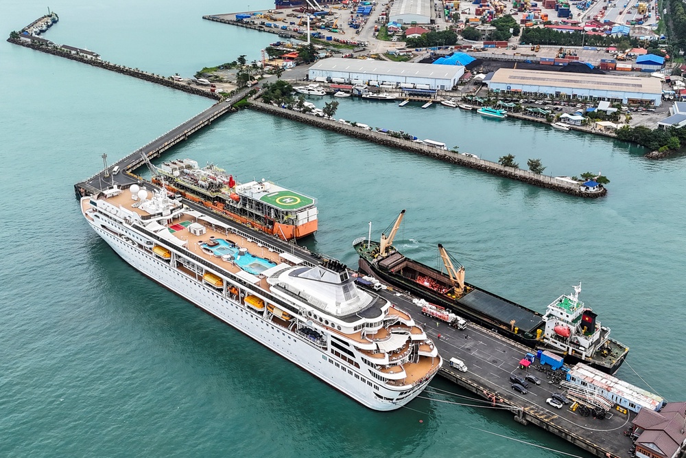 Villa Vie Odyssey embarked on an endless world cruise in 2024 but has suspended operations in Cambodia (Reuters)