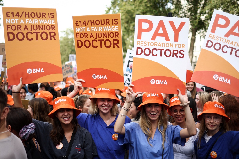 The planned walkout comes after members of the BMA voted in favour of a mandate for industrial action in July (AFP/Getty)