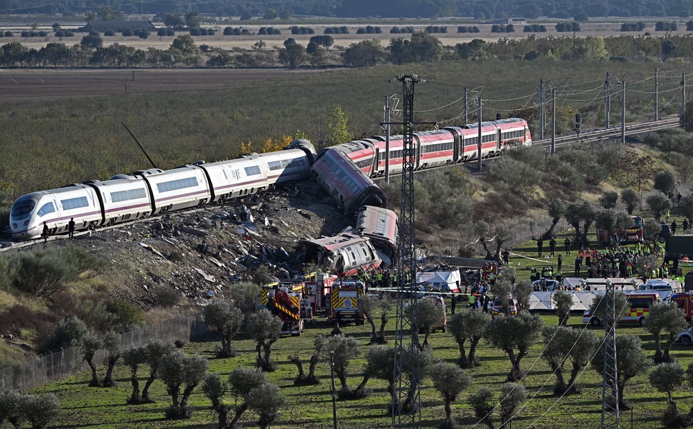 Multiple carriages derailed during the deadly collision, with 544 people on board the two services (AFP/Getty)
