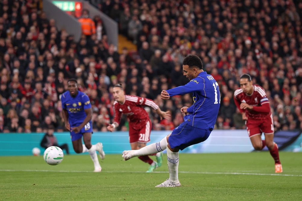 Morgan Rogers fired Chelsea into the lead from penalty spot (Getty)
