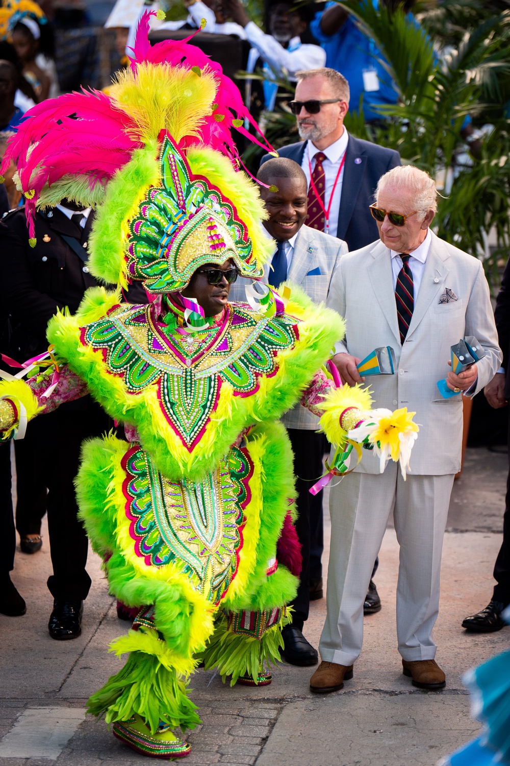 Charles appeared to enjoy the party atmosphere (PA Wire)