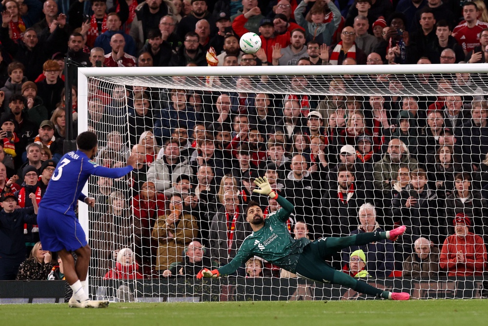Wesley Fofana’s wayward penalty kick decided the game in Liverpool’s favour (Getty)