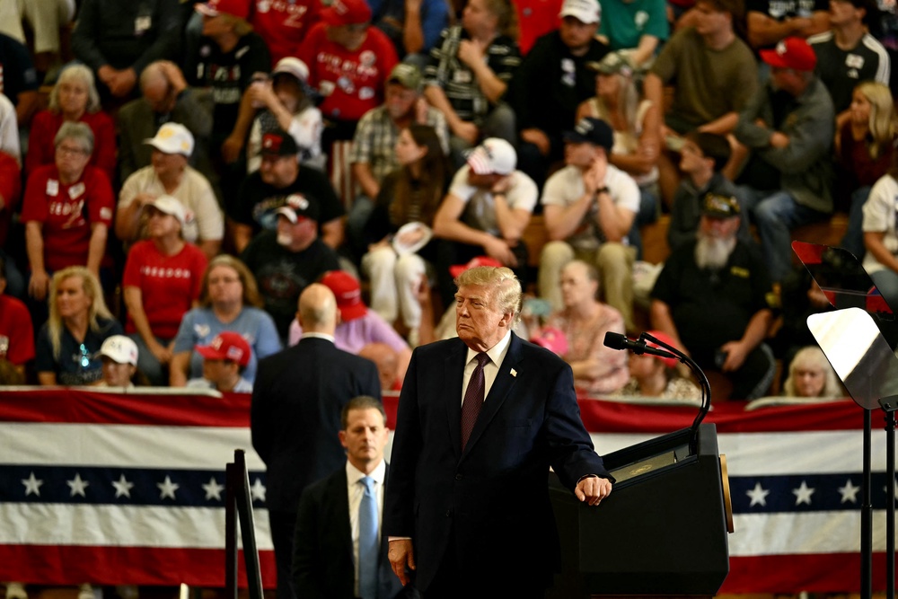 President Trump has thrown his weight behind GOP campaigns and has encouraged voters to 'pretend' that he is on the ballot (AFP/Getty)
