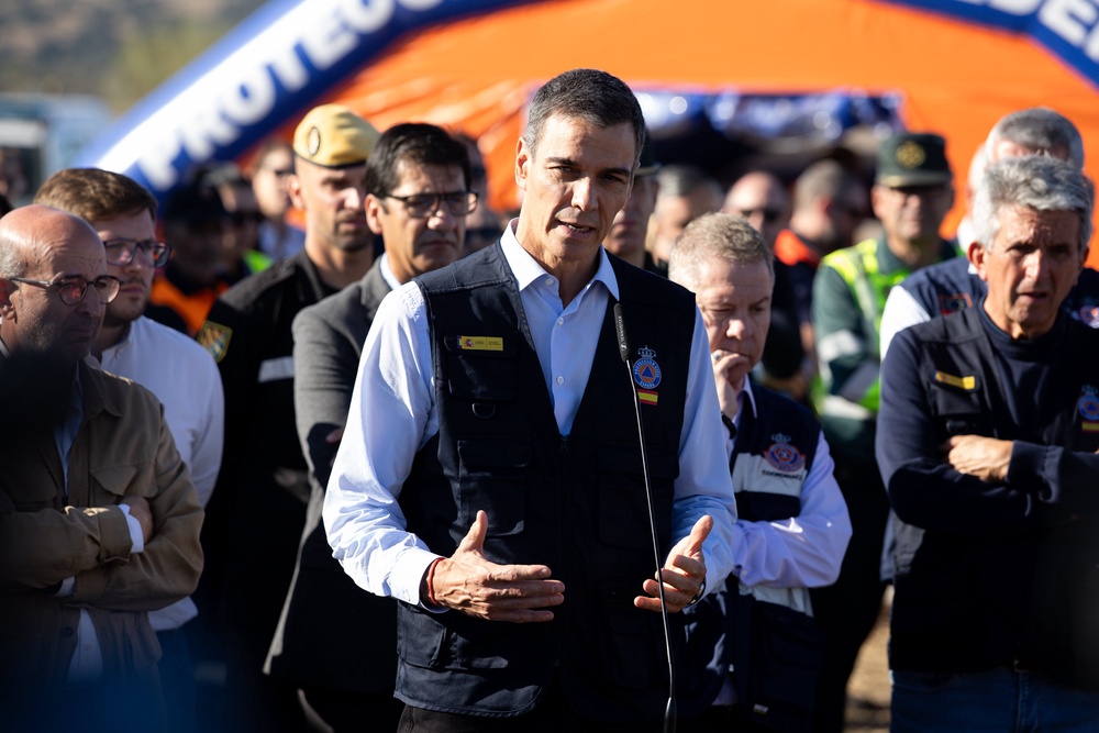 Pedro Sanchez, the prime minister of Spain, visited the scene on Wednesday (Getty)