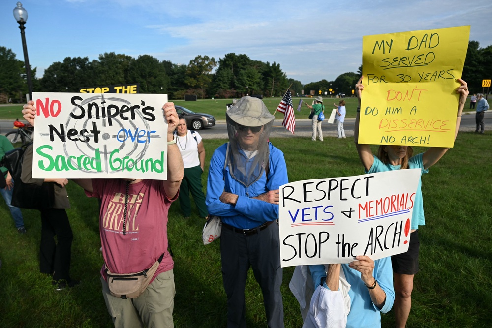 Veterans groups, preservations and other advocates suing to stop the project argue that it ‘dishonors’ veterans and illegally subverts congressional authority (AFP/Getty)