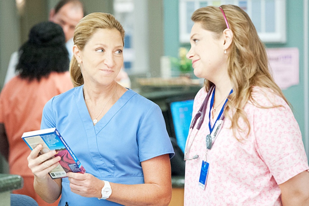 Wever alongside Edie Falco in ‘Nurse Jackie’ (Shutterstock)