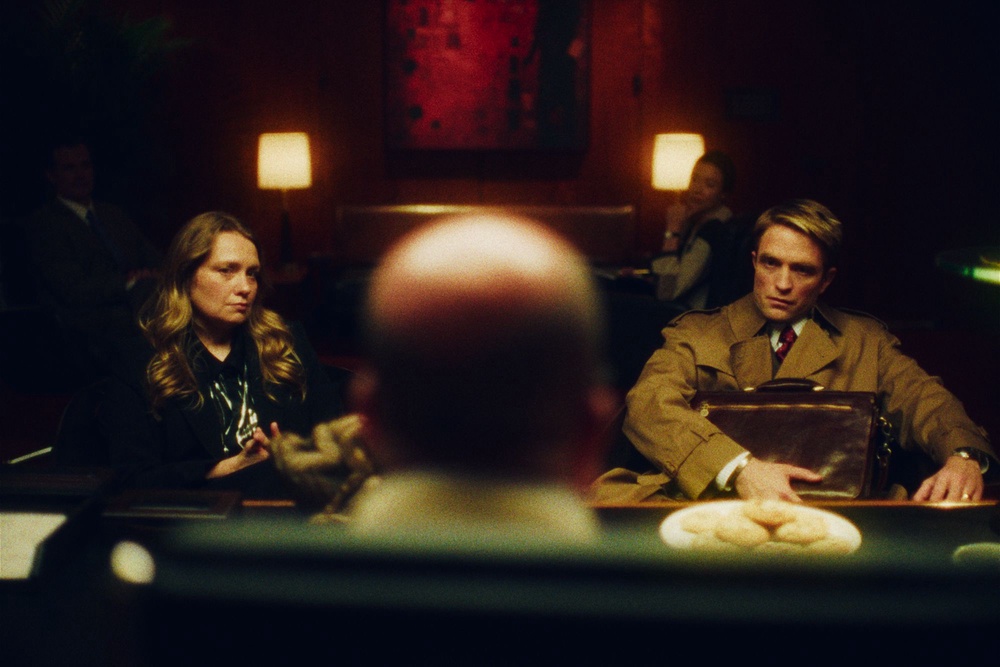 Merritt Wever and Robert Pattinson in ‘Primetime’ (A24)