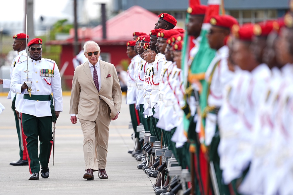 Charles inspects a Guard of Honour (Getty)