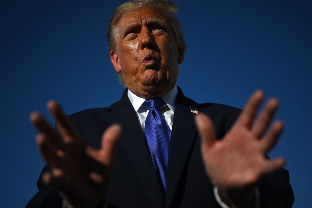 Roughly 76 percent of voters disapprove of how Trump has handled gas prices, according to a survey (AFP/Getty)