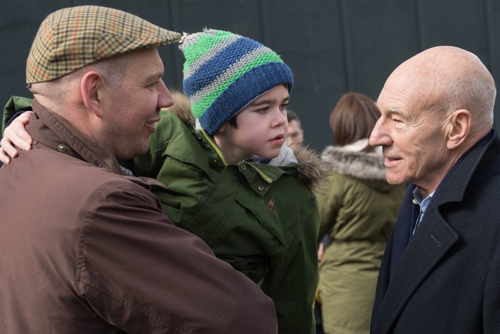 Six-year-old Alfie Dingley and his father Drew Dingley with Sir Patrick Stewart in Westminster, London, as the actor has given his support in 2018 to the campaign for Alfie to be given medicinal cannabis to treat his epilepsy (Stefan Rousseau/PA) (PA Archive)