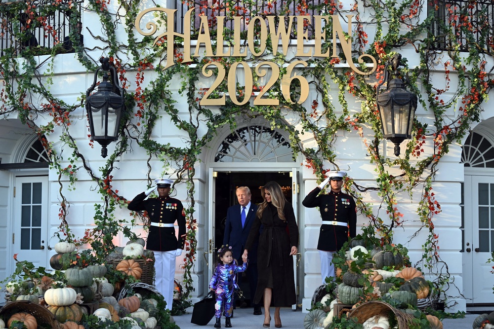 President Donald Trump and first lady Melania Trump have kicked off a Trick-or-Treat event at the White House (AFP via Getty Images)