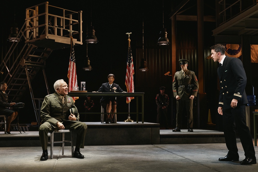 Bradley Whitford (left) and Tom Blyth (right) face off in 'A Few Good Men' (Emilio Madrid)