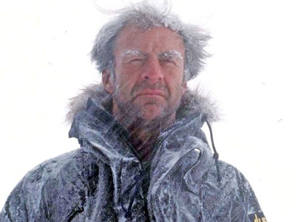 The British adventurer Sir Ranulph Fiennes had to use his bare hands in temperatures as low as -30C to fix a ski binding after a training mishap (PA)