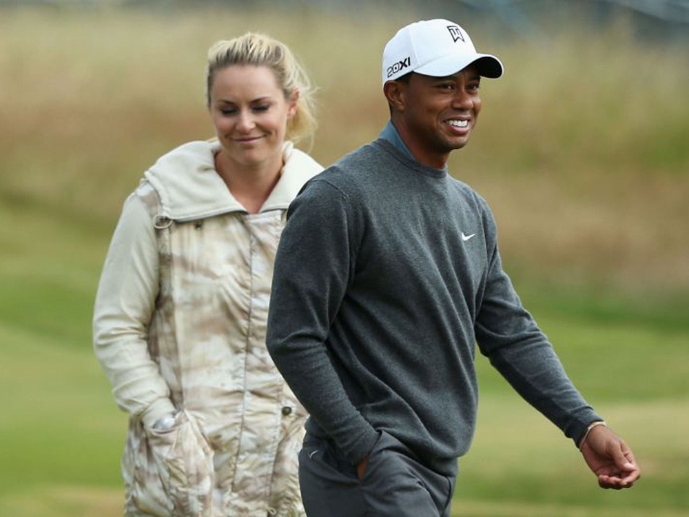 Vonn pictured with her former partner Tiger Woods (Getty Images)