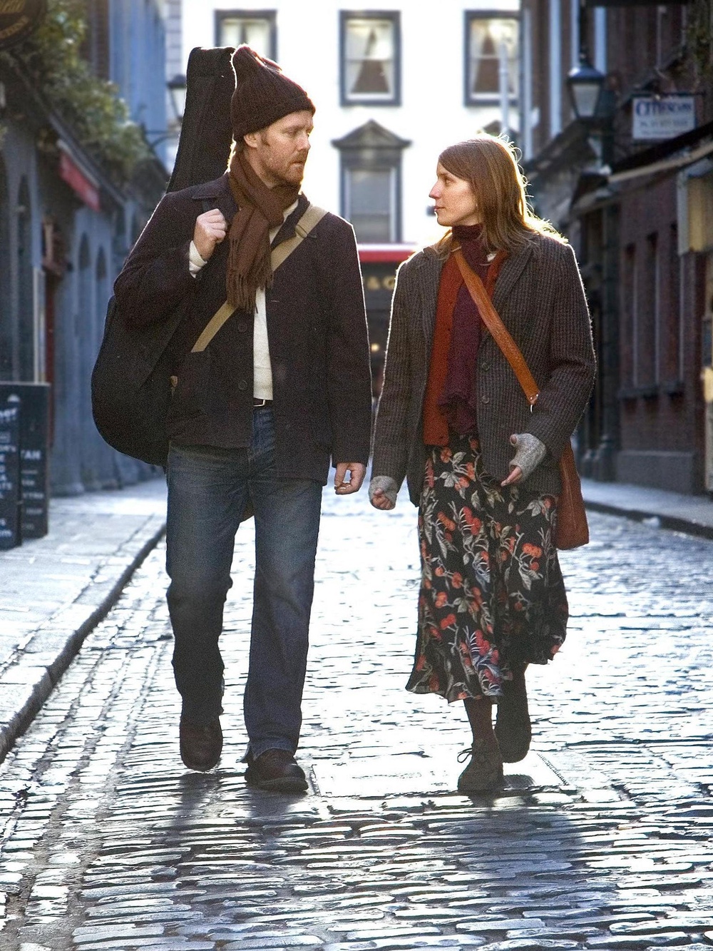 Hansard with Marketa Irglova in ‘Once’, a tale of two buskers in Dublin falling in love (Fox Searchlight)