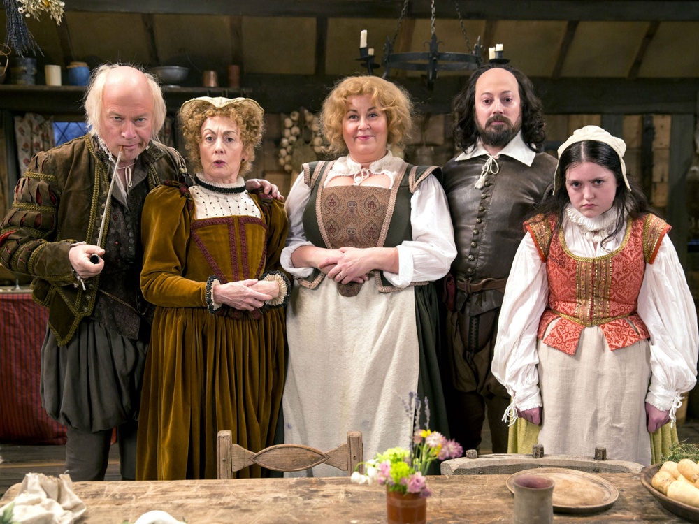 David Mitchell with the cast of Ben Elton's laugh-out-loud ‘Upstart Crow’ (BBC)