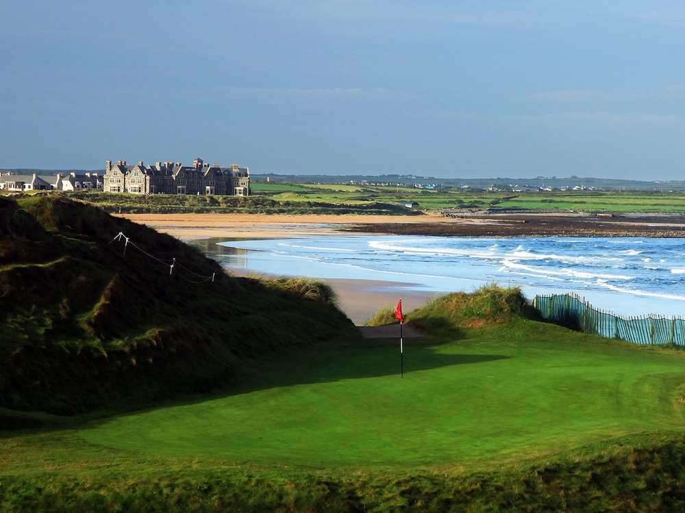 The Trump International Golf Links and Hotel in Doonbeg, Ireland, which the president acquired in 2014 and claims has ‘revitalized’ the community (Getty)