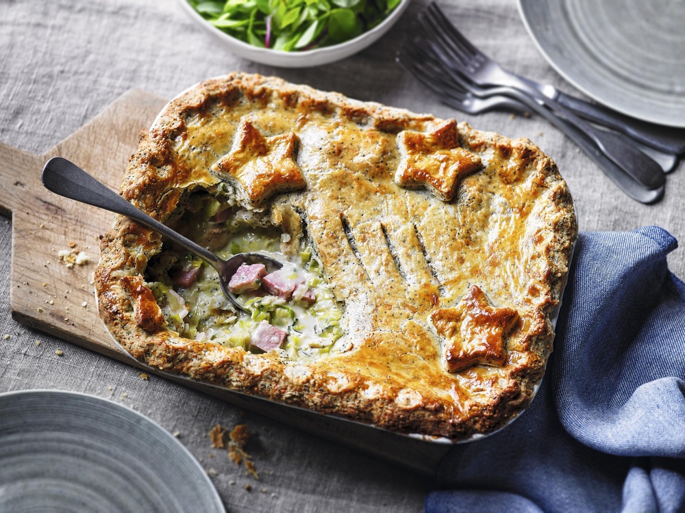 A turkey, ham and leek pie from Waitrose