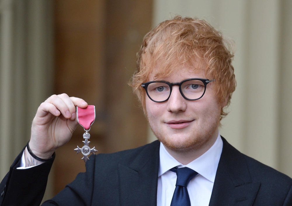 Sheeran was awarded an MBE in 2017