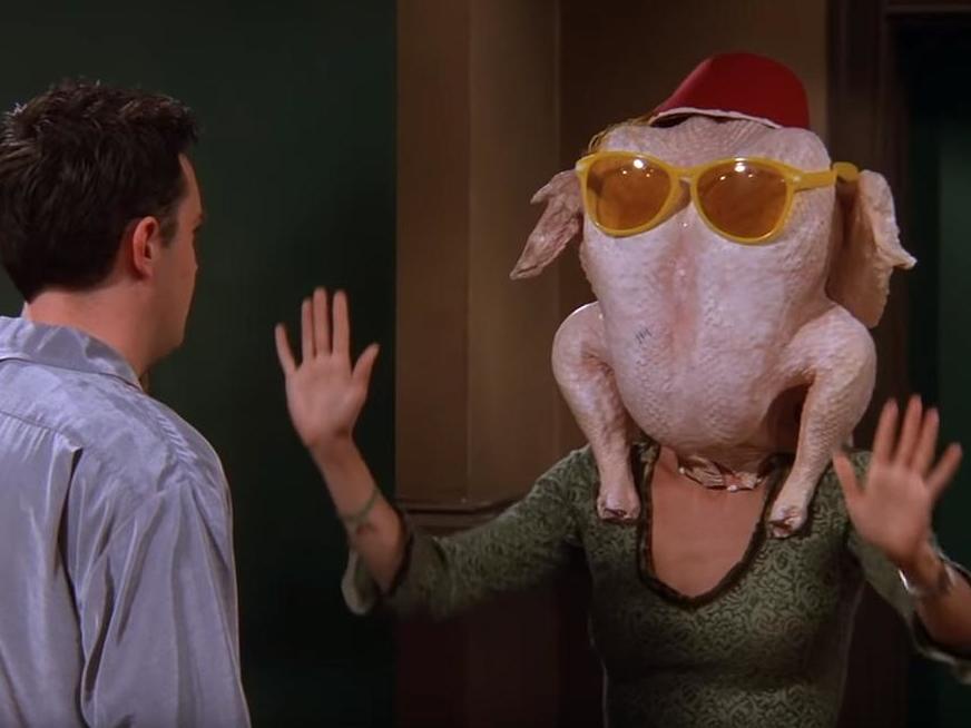 Chandler (Matthew Perry) and Monica (Courtney Cox) in a classic Friends episode (NBC/YouTube)