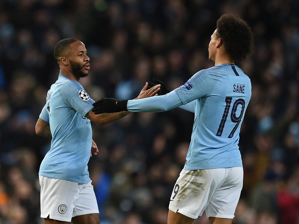 Raheem Sterling and Leroy Sane were used to great effect by Guardiola (AFP/Getty)