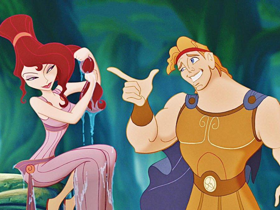 Holding out for a hero: Meg (voiced by Susan Egan) and Hercules (Tate Donovan) in Disney’s ‘Hercules’ (Disney)