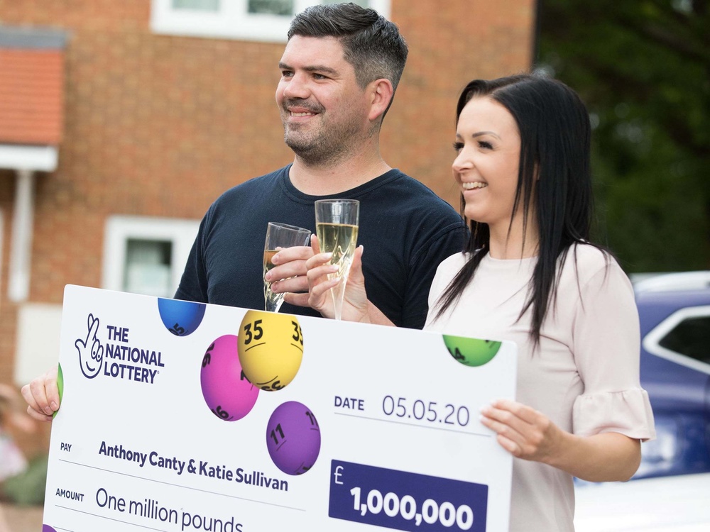 Anthony Canty with his partner Katie Sullivan in May 2020 (PA)