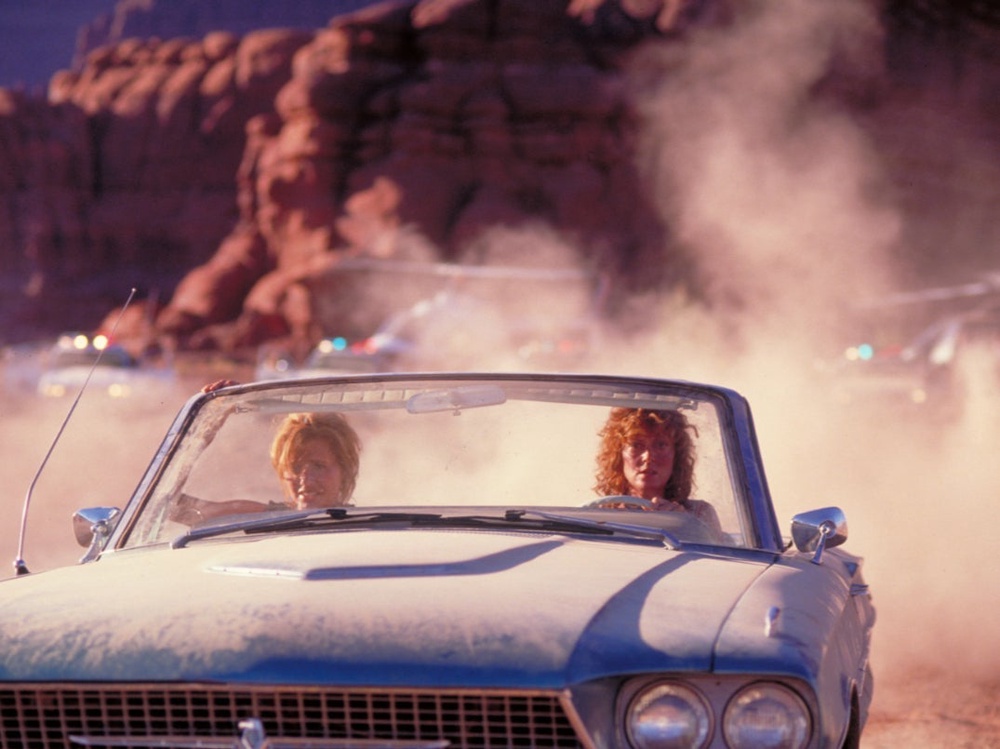 Thelma and Louise at the film’s iconic climax (MGM)