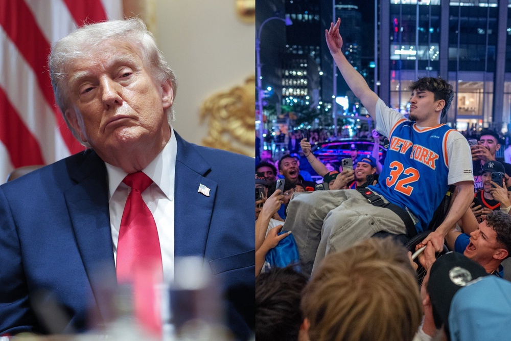 Image from: Trump loudly booed by Knicks fans as he appears on screen at MSG for NBA finals game 3: Live updates