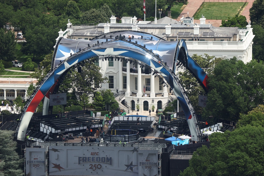 Image from: Trump UFC fight live: Unexpected double threat emerges ahead of President’s birthday event on White House lawn