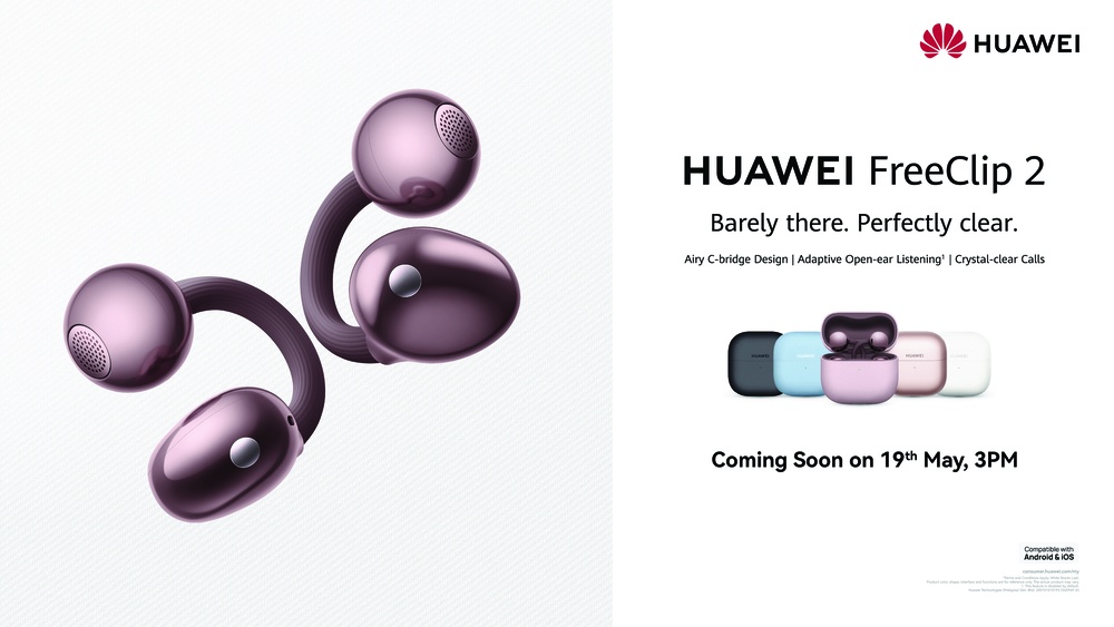 Image from: ARRIVING SOON ON 19th MAY IN MALAYSIA, THE NEW HUAWEI WATCH FIT 5 SERIES, WATCH ULTIMATE DESIGN SPRING EDITION, AND FREECLIP 2 IN BERRY PURPLE
