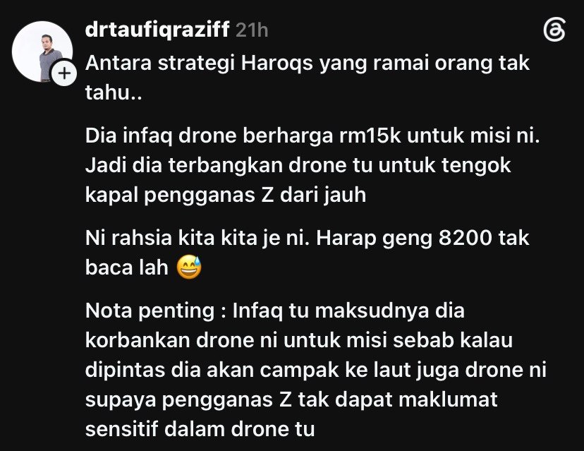 Image from: Rakaman dron Haroqs jadi bukti dunia, dedah detik cemas sebelum diserbu tentera Israel