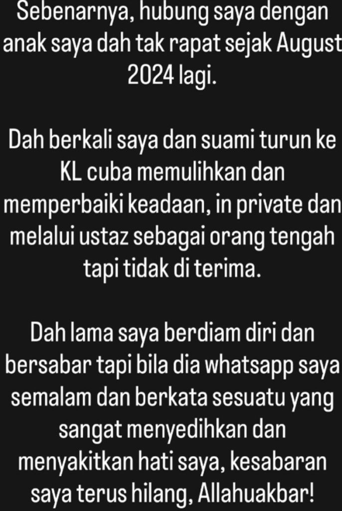 Image from: Ibu Zahirah MacWilson dakwa hubungan dengan anak semakin renggang