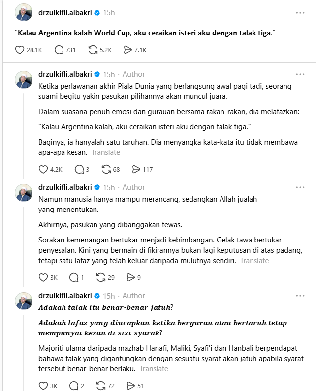 Image from: Lafaz talak kerana bola sepak? Dr. Zulkifli tampil beri penjelasan