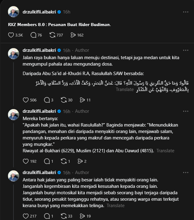 Image from: ‘Janganlah kegembiraan kita menjadi kesusahan kepada orang lain’ – Dr Zulkifli