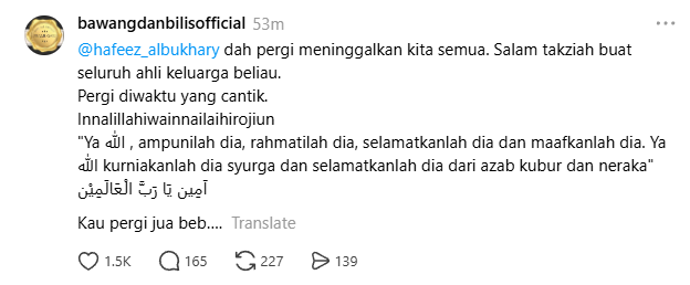Image from: Pramugara Hafeez Albukhary meninggal dunia