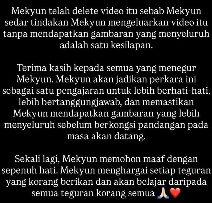 Image from: Mek Yun mohon maaf selepas keluarkan kenyataan berhubung kes Rocky