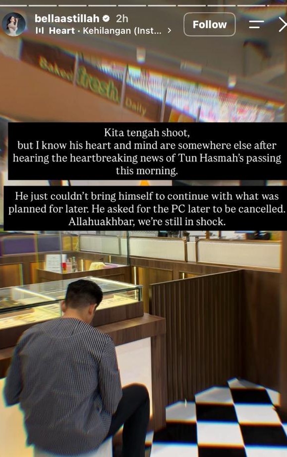 Image from: Bella kongsi keadaan Syed Saddiq selepas terima berita pemergian Tun Dr Siti Hasmah