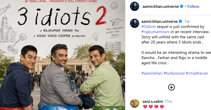 Image from: 3 Idiots bakal kembali, trio utama berdepan krisis usia pertengahan