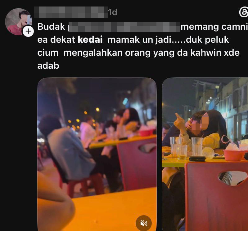 Image from: Tular aksi ‘manja’ pasangan di kedai makan, JAIM jalankan siasatan