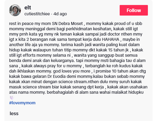 Image from: Kerajaan Sarawak tanggung kos pendidikan anak mendiang jururawat Debra