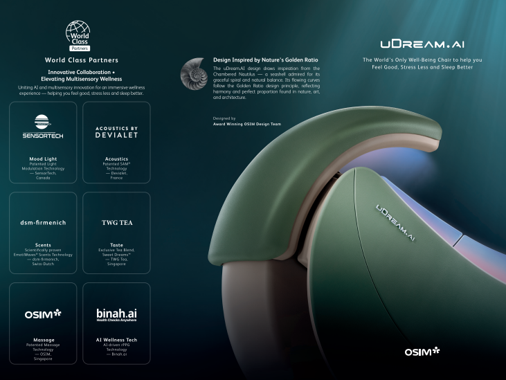 Image from: OSIM Unveils uDream.AI, The World’s Only Well-Being Chair