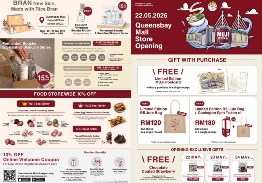 Image from: MUJI Malaysia Expands to Penang with Grand Opening at Queensbay Mall on 22 May 2026