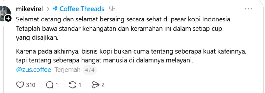 Image from: Zus Coffee’s Jakarta Staff Praised for Turning a Messy Incident Into a Win for Malaysian Service Culture