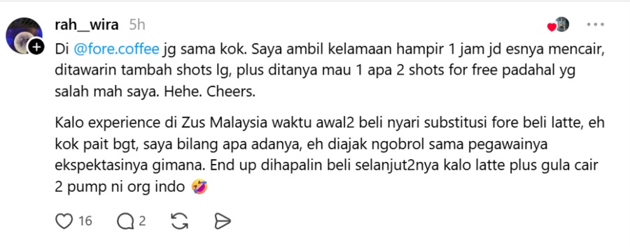 Image from: Zus Coffee’s Jakarta Staff Praised for Turning a Messy Incident Into a Win for Malaysian Service Culture