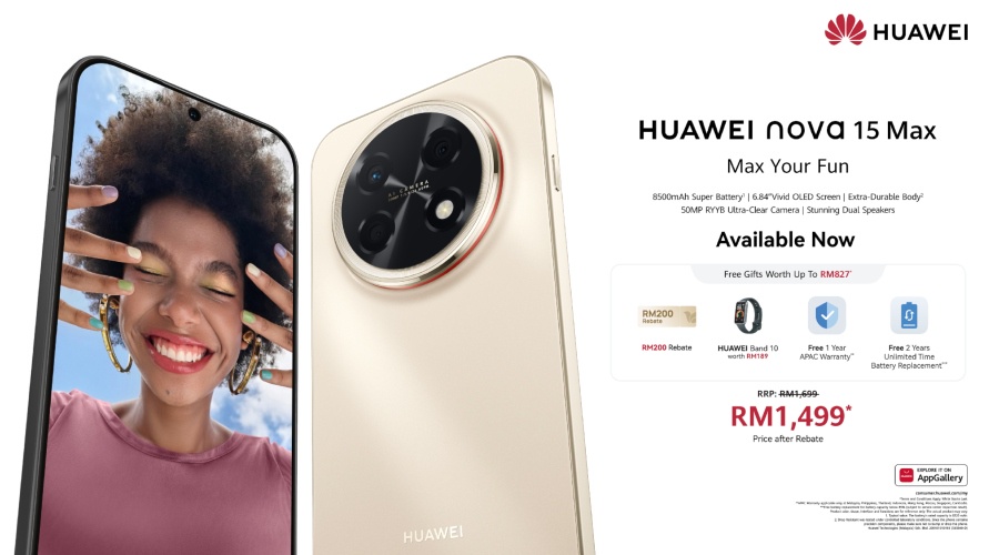 Image from: Huawei nova 15 Max Arrives In Malaysia: The All-Max Phone With Max Battery, Max Screen And Max Durability