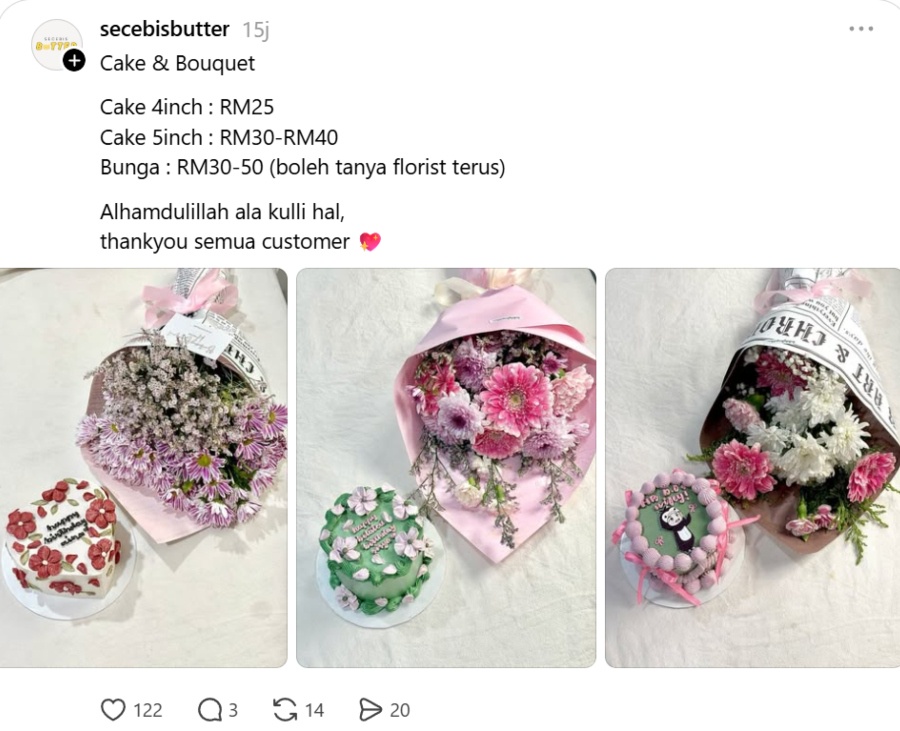 Image from: 6 Trending Aesthetic Cake Bakers In Malaysia For Your Next IG-Worthy Celebration