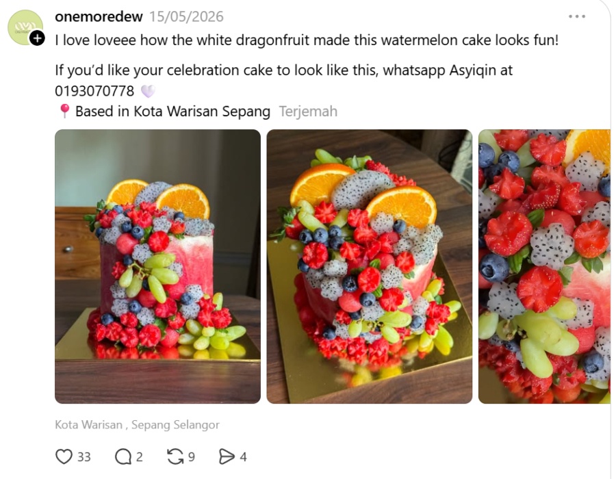 Image from: 6 Trending Aesthetic Cake Bakers In Malaysia For Your Next IG-Worthy Celebration